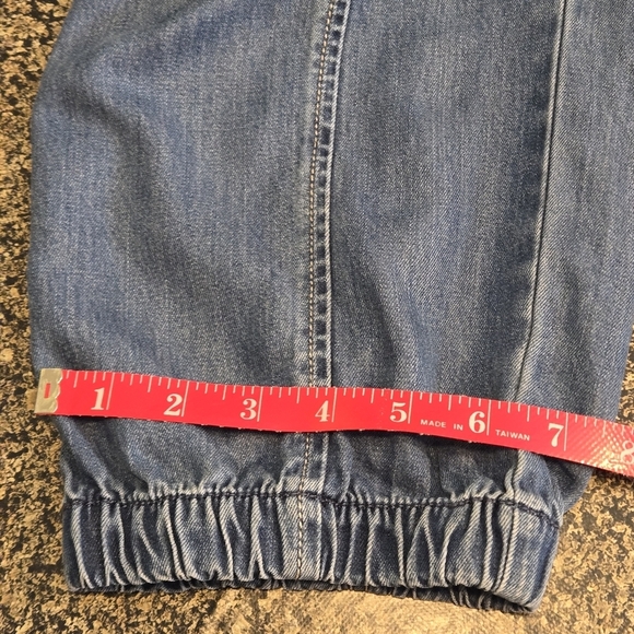Sanctuary Los Angeles Women's XL Blue Cargo Jeans Elastic Bottom Waist & Hem - Picture 15 of 15